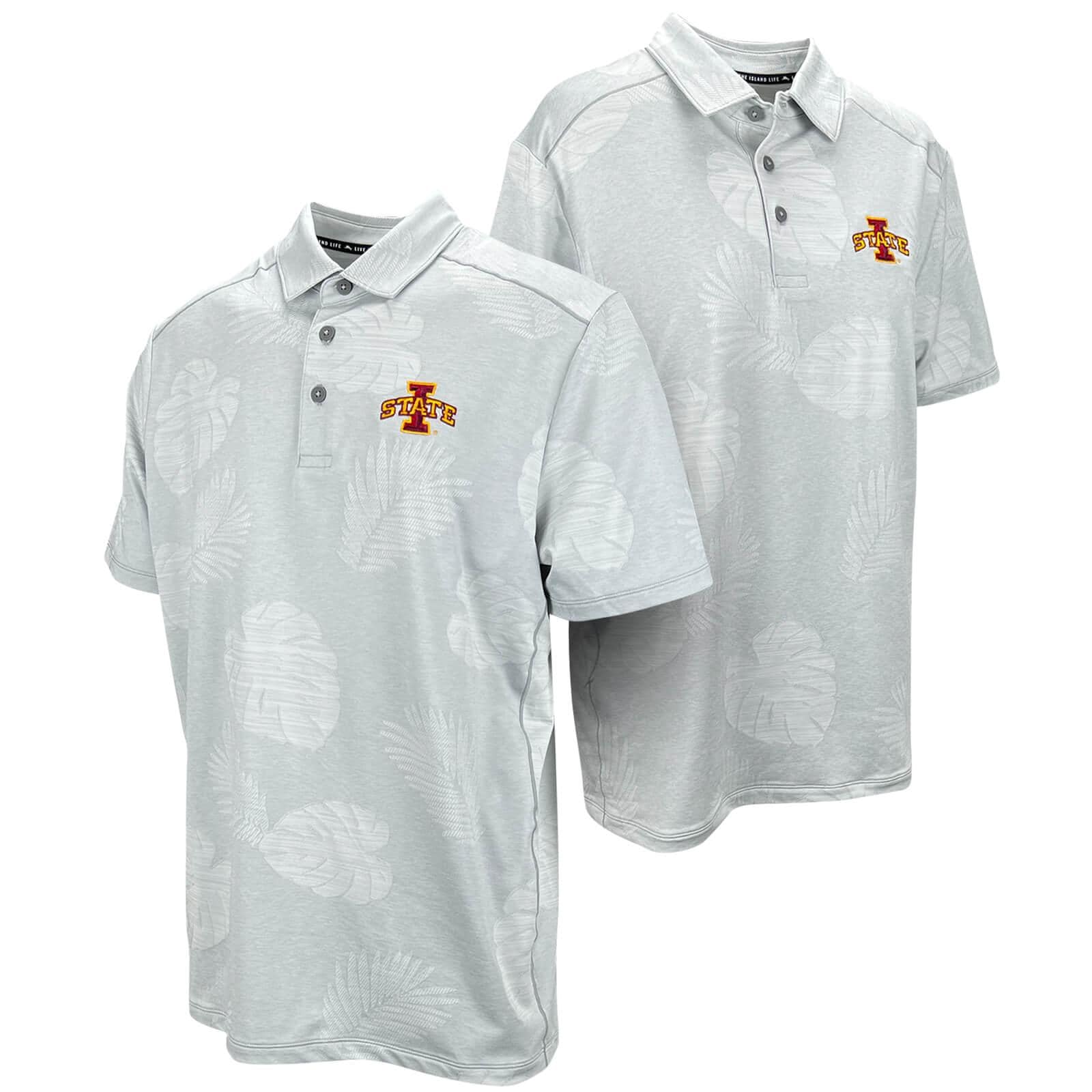 Tommy Bahama I-State Light Gray Short Sleeve Polo